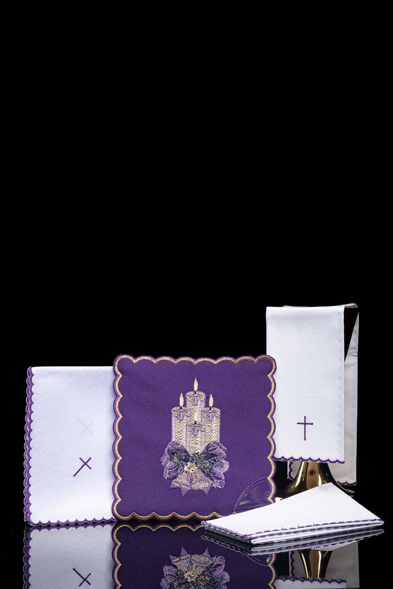 Bielizna Kielichowa Haftowana Adwent - Komplet Liturgiczny - alba.pl