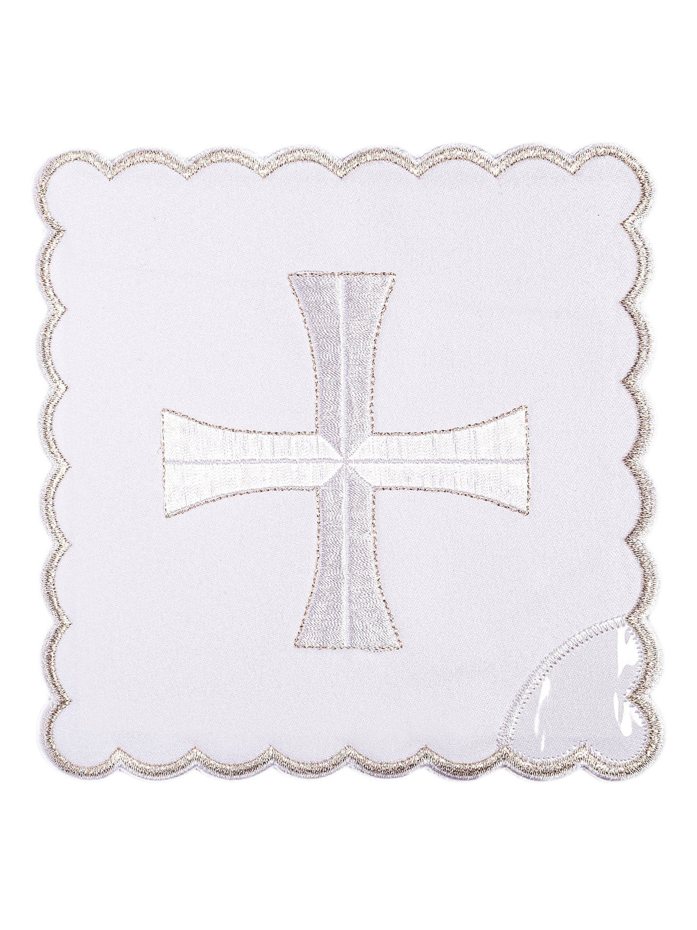 Bielizna Kielichowa Haftowana Srebrna - Komplet Liturgiczny z Krzyżem - alba.pl