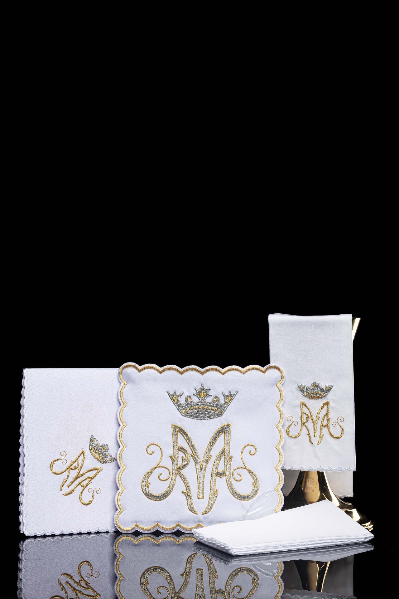 Bielizna Kielichowa Maryjna Srebrny Symbol - Komplet Liturgiczny - alba.pl