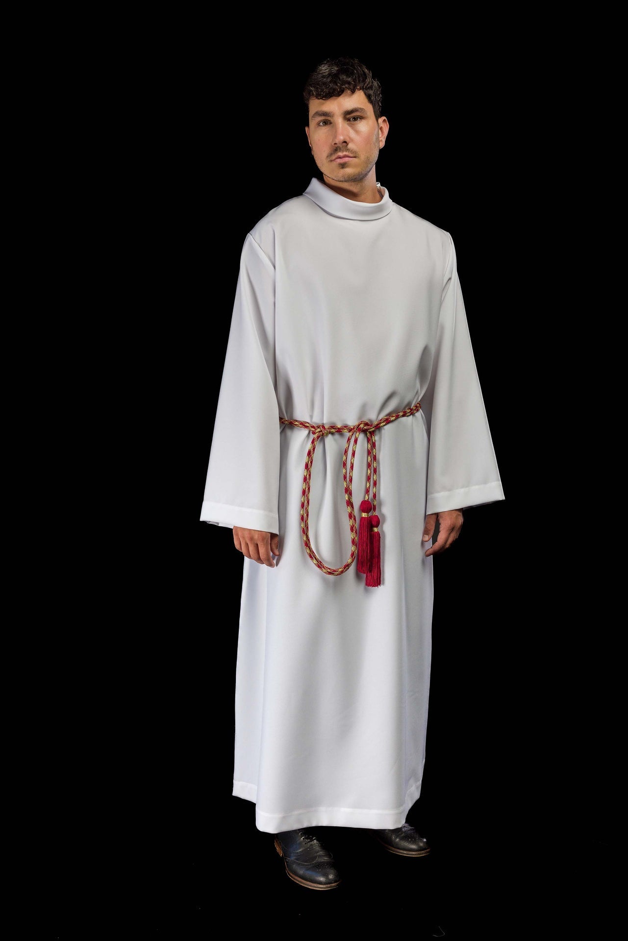 Cingulum Liturgiczne Czerwono-Złote Plecione z Chwostami - alba.pl