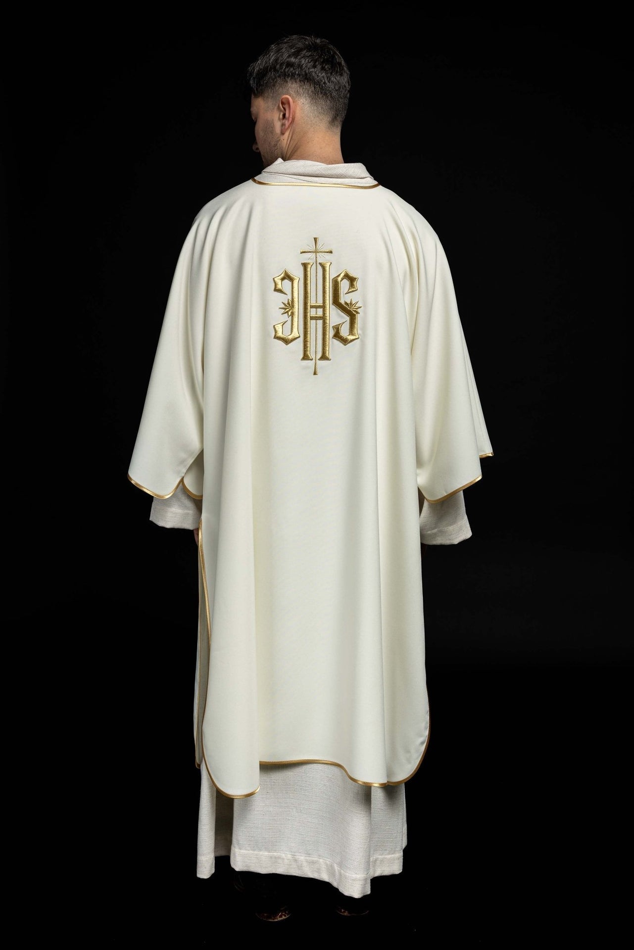 Dalmatyka Liturgiczna Złoty Haft IHS Komplet - Alba.pl - alba.pl