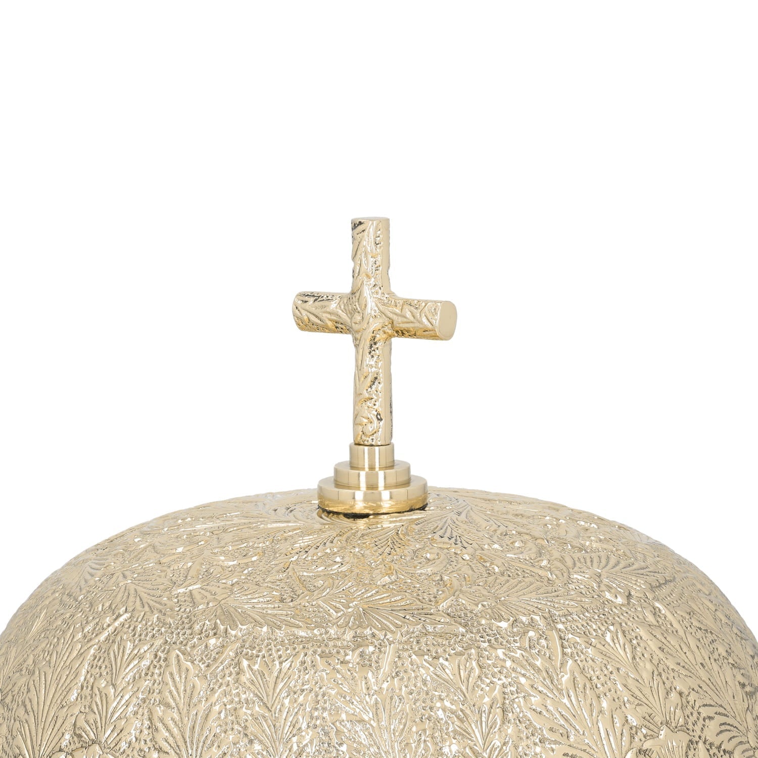 Gong Mosiężny Liturgiczny z Krzyżem i Drewnianym Młotkiem - alba.pl