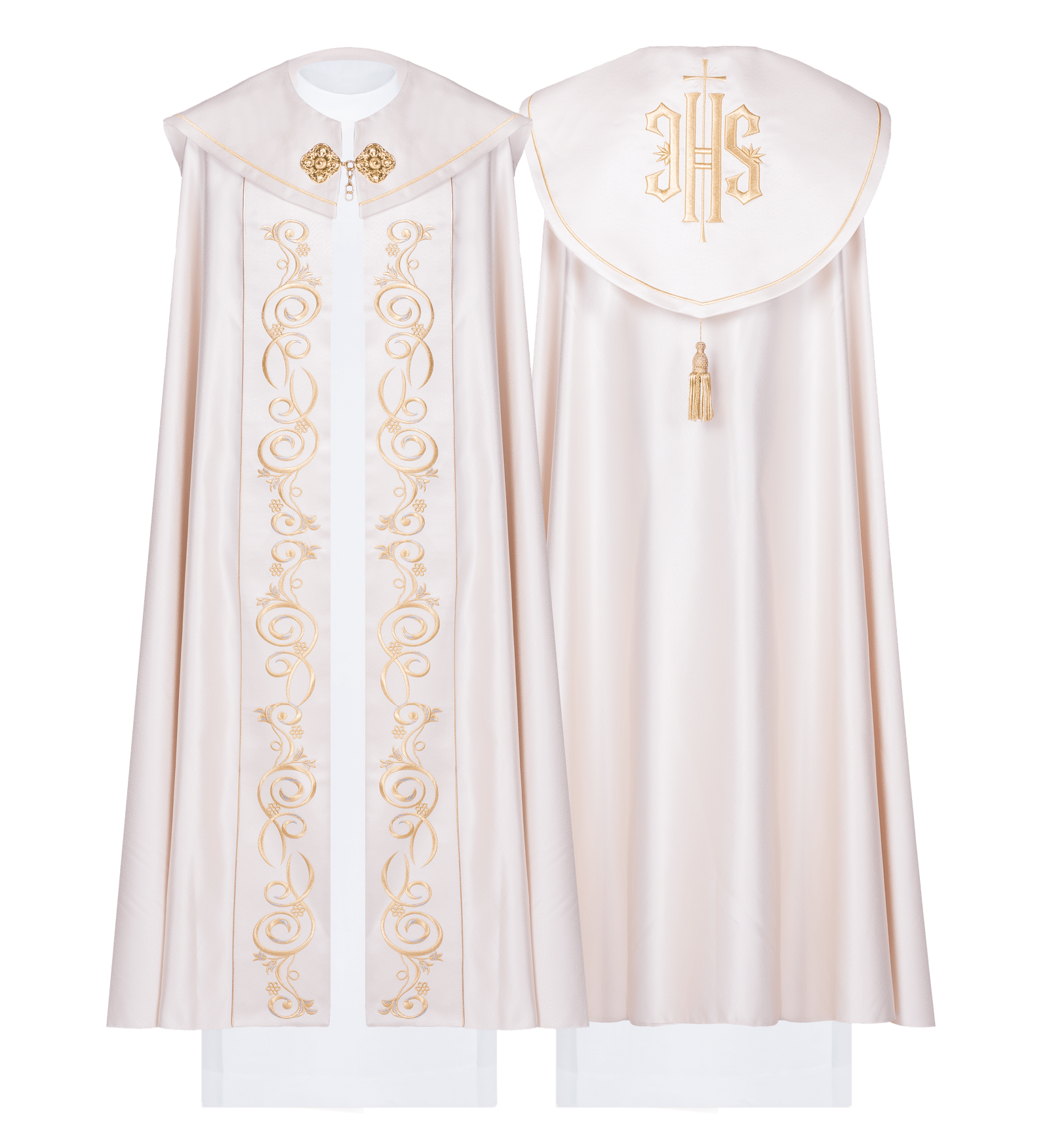 Kapa liturgiczna haftowana ecru - alba.pl