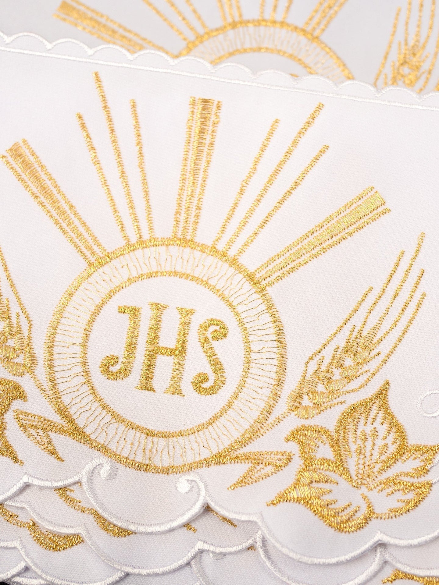 Koronka Do Obrusu Z Haftem IHS Plamoodporna Biała - alba.pl