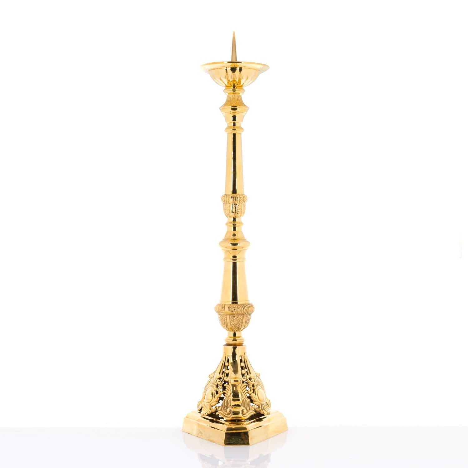 Lichtarz Mosiężny Ołtarzowy 80 cm - Złoty Odlew - alba.pl