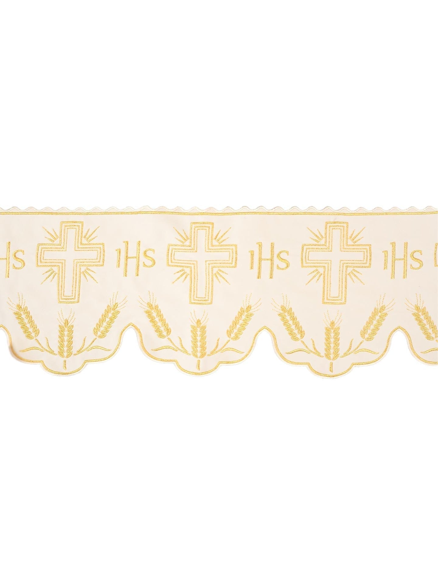 Metraż Liturgiczny Ecru IHS z Krzyżem - Wysoka Jakość - alba.pl