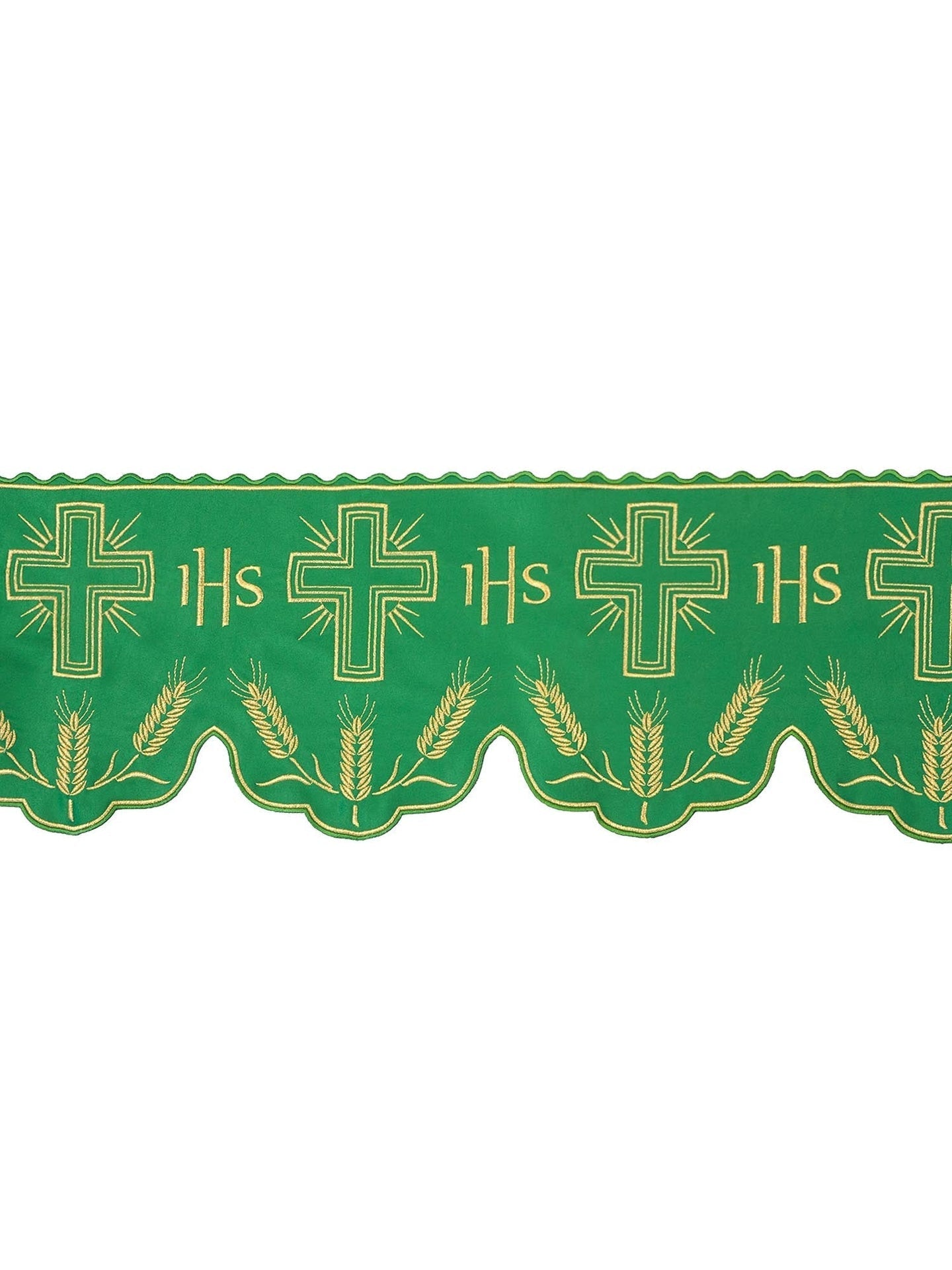 Metraż Liturgiczny Ecru IHS z Krzyżem - Wysokość 20/31 cm - alba.pl