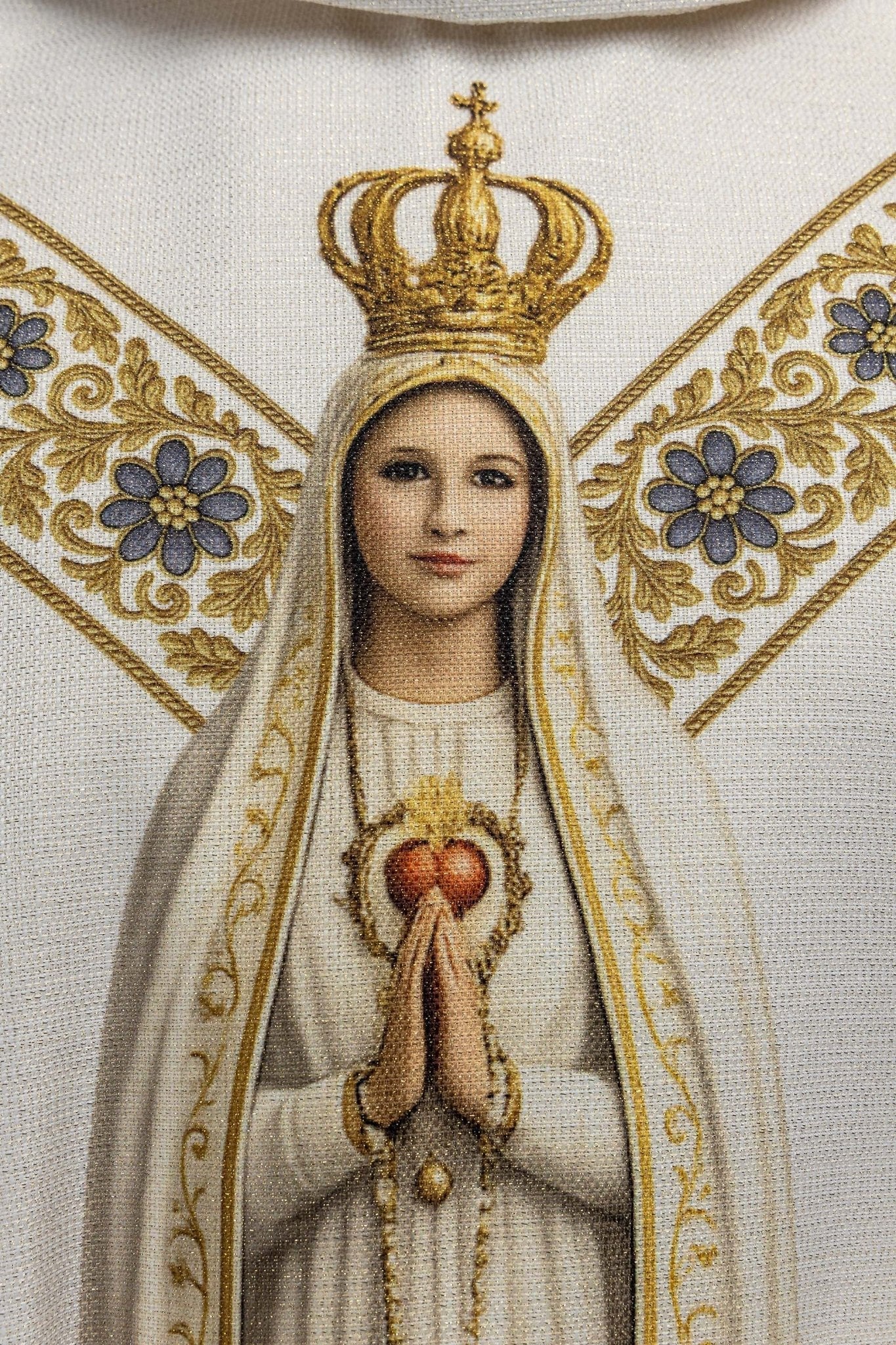 Ornat drukowany z wizerunkiem Matki Bożej Fatimskiej - alba.pl