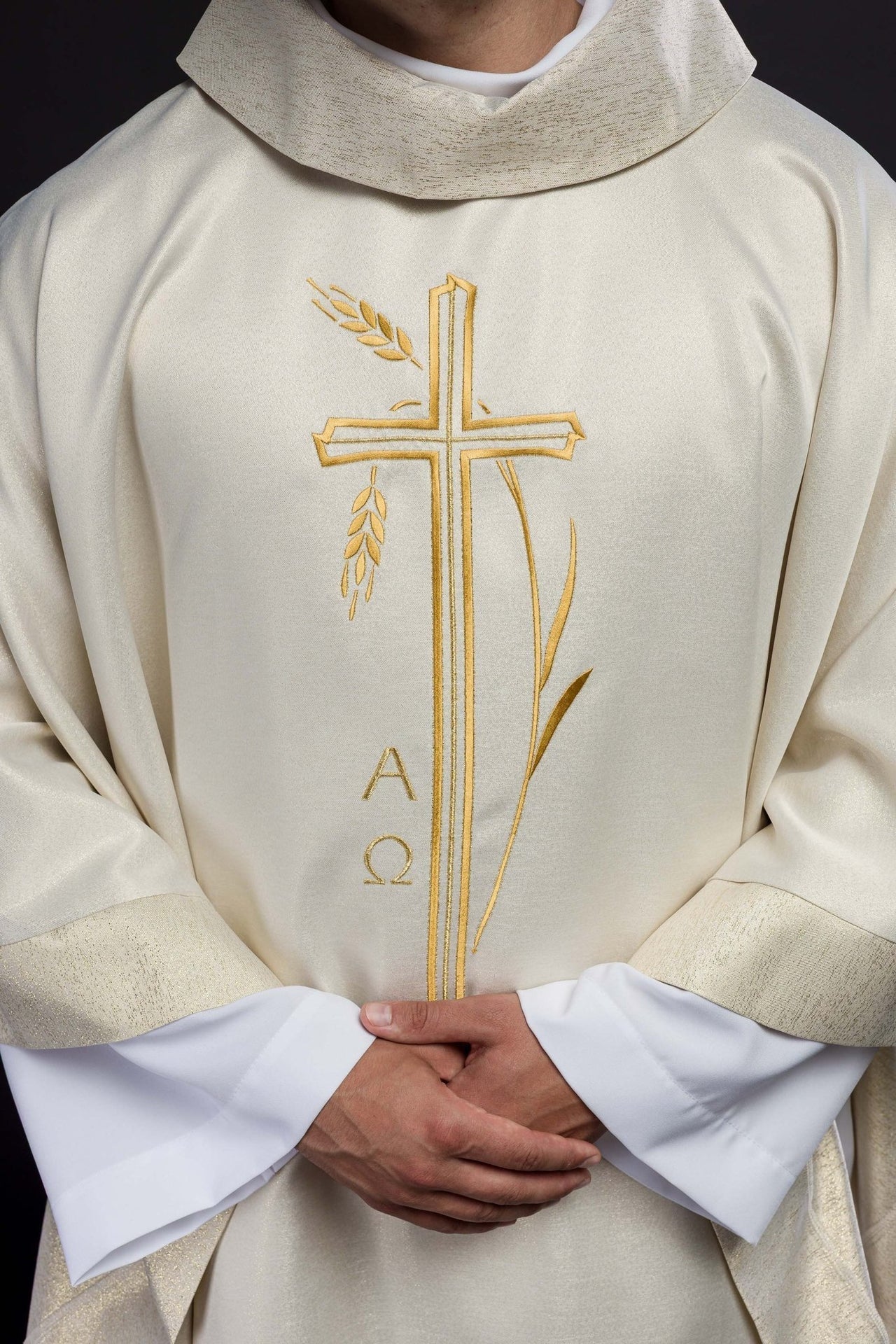 Ornat Liturgiczny Ecru z Krzyżem i Kłosem - Polski Producent - alba.pl