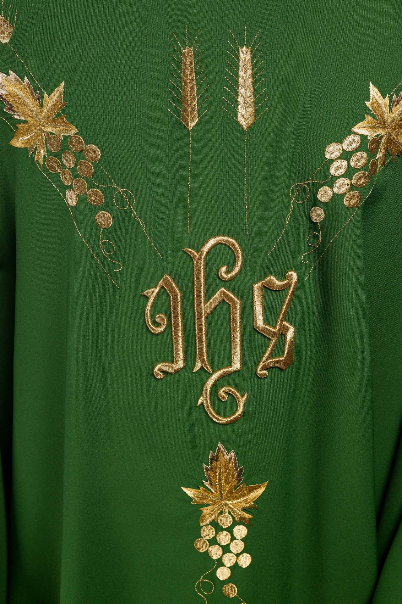 Ornat Liturgiczny Zielony Haft IHS Winogrona - Polski Producent - alba.pl