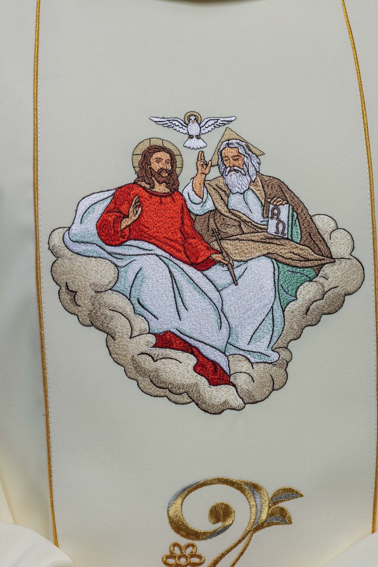 Ornat Liturgiczny Złoty Haft Trójca Święta ze Stułą - alba.pl
