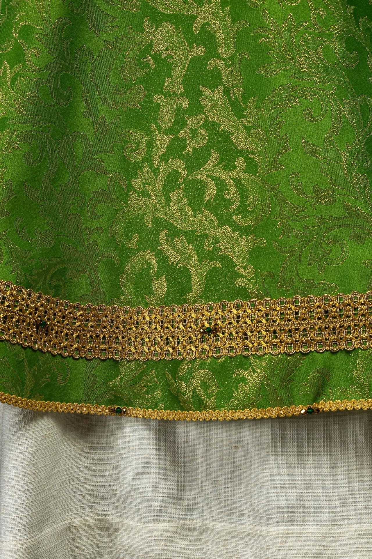 Ornat Ręcznie Wykonany z Kamieniami Naturalnymi - Kolekcja Handmade 7010 Zielony - alba.pl