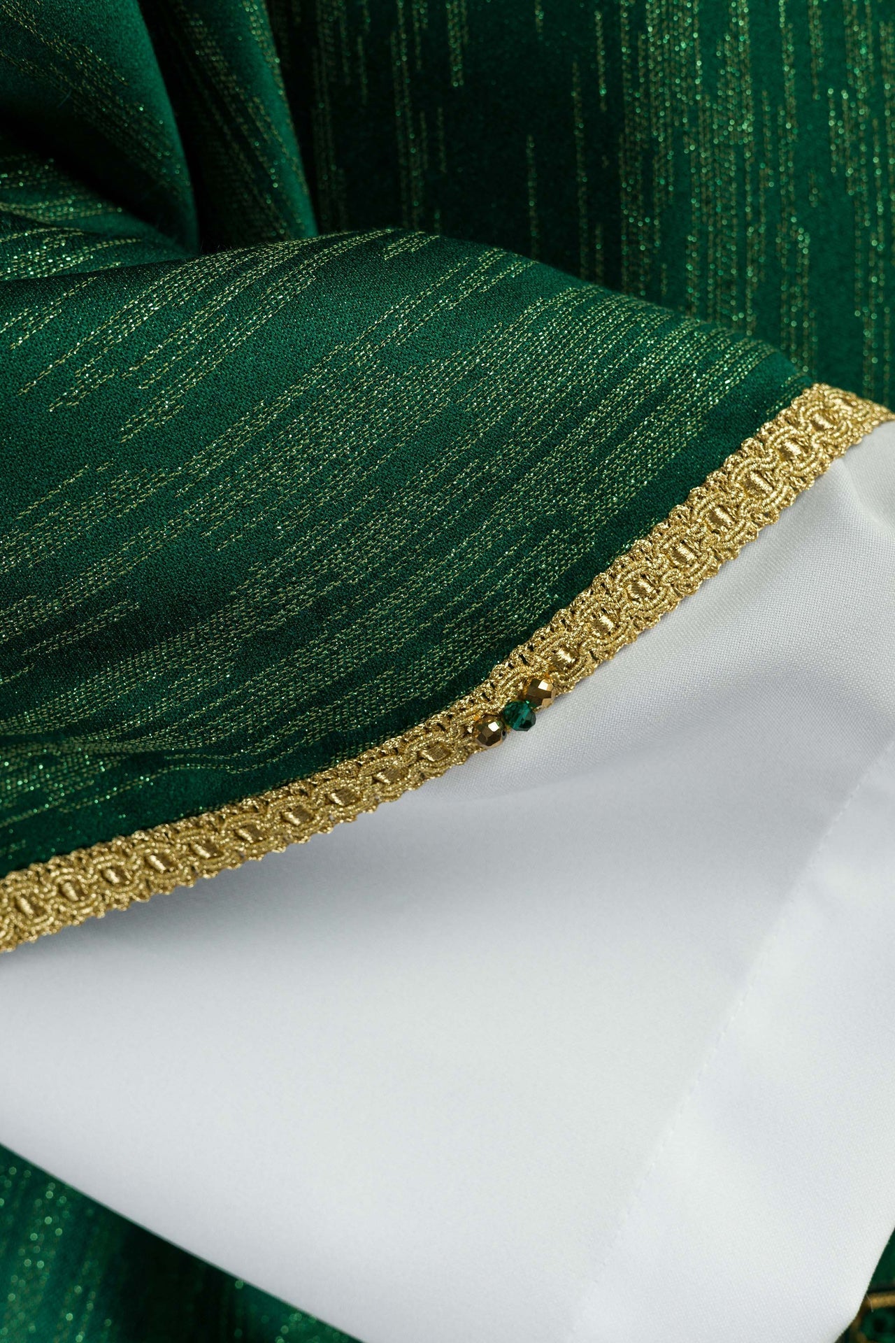 Ornat Ręcznie Wykonany z Naturalnymi Kamieniami Zielony Handmade 7015 - alba.pl