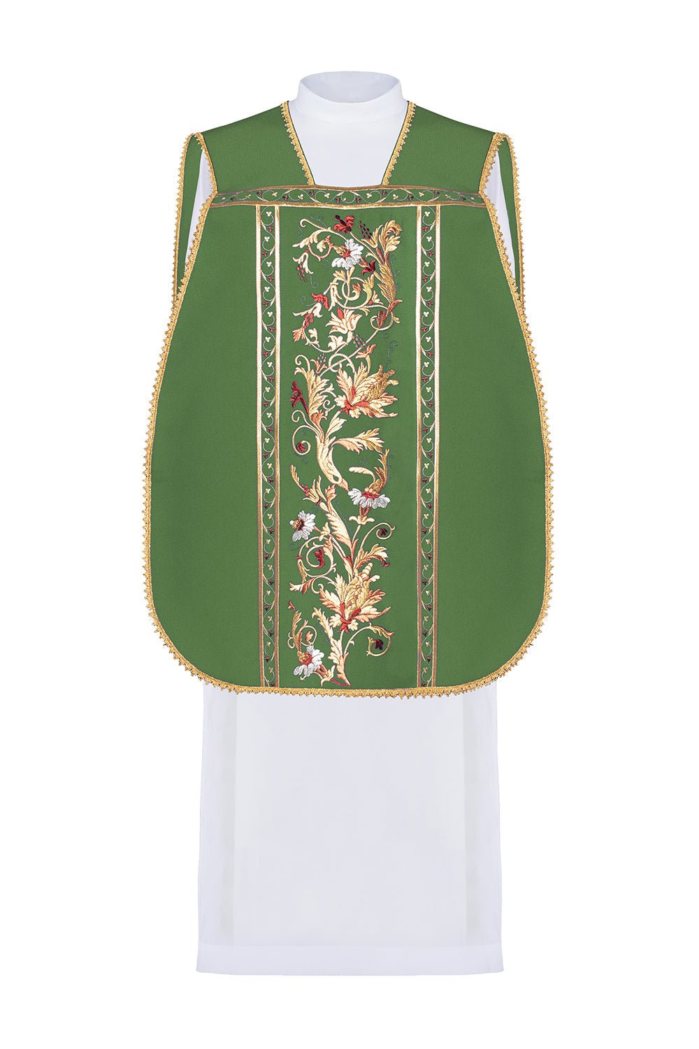 Ornat Rzymski Zielony z Haftem Kielicha Eucharystycznego - alba.pl