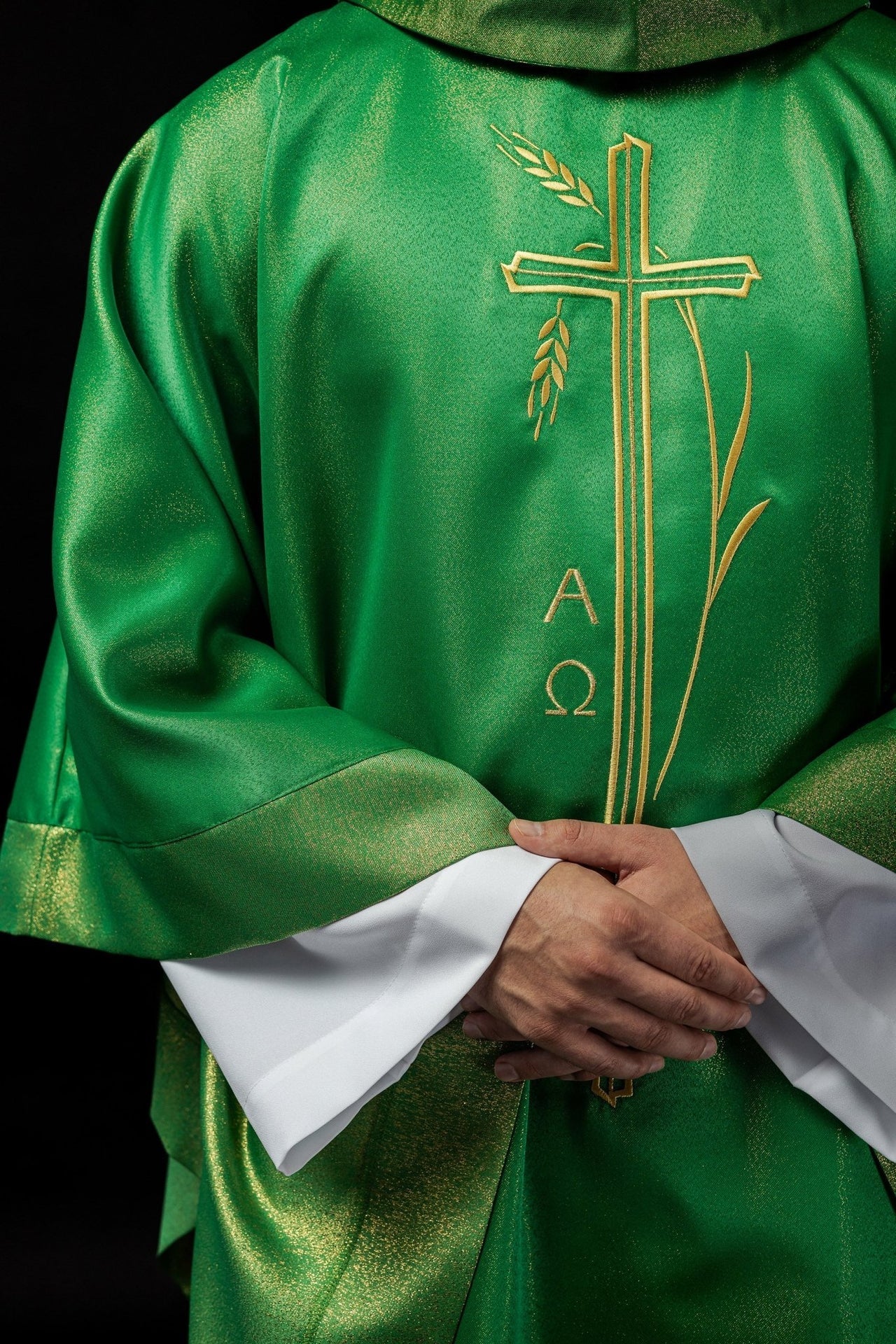 Ornat Zielony z Krzyżem i Kłosem - Polski Wyrób Liturgiczny - alba.pl