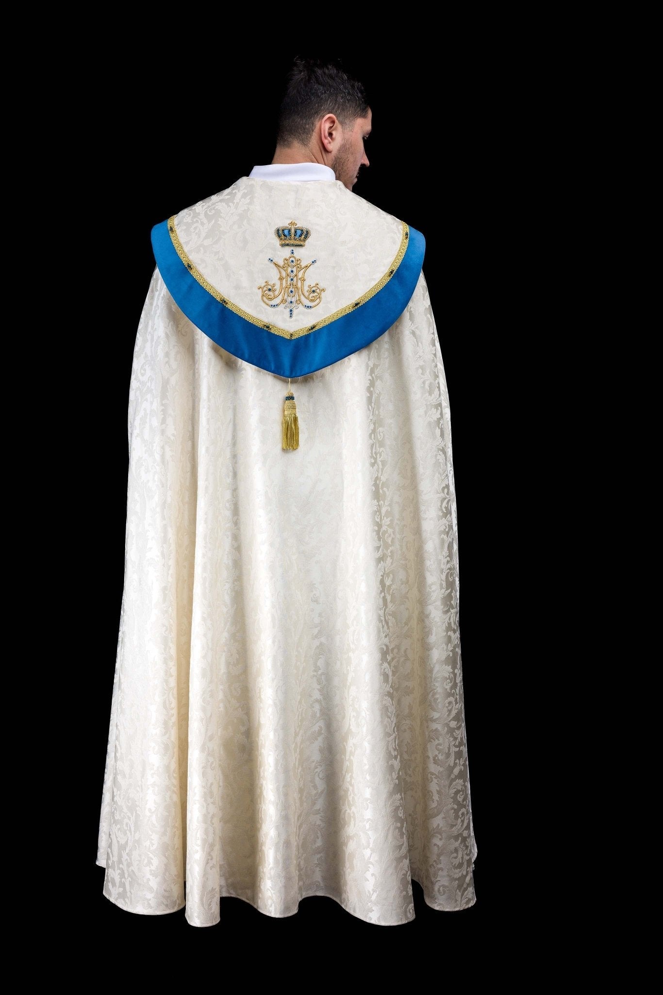 Ręcznie wykonana kapa maryjna z naturalnymi kamieniami Handmade 3006 - alba.pl