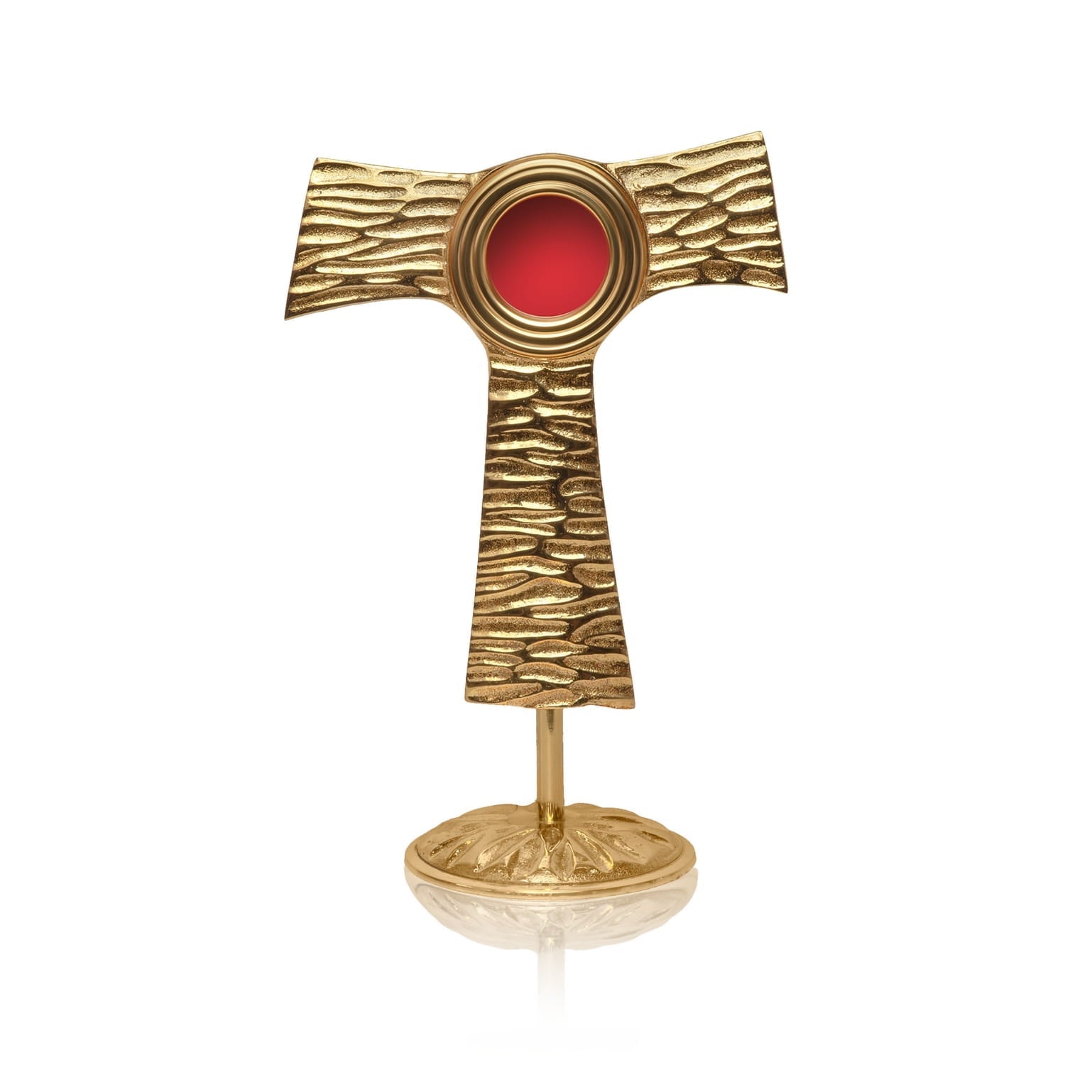 Relikwiarz Krzyż Tau Mosiężny - Symbol Odkupienia - alba.pl
