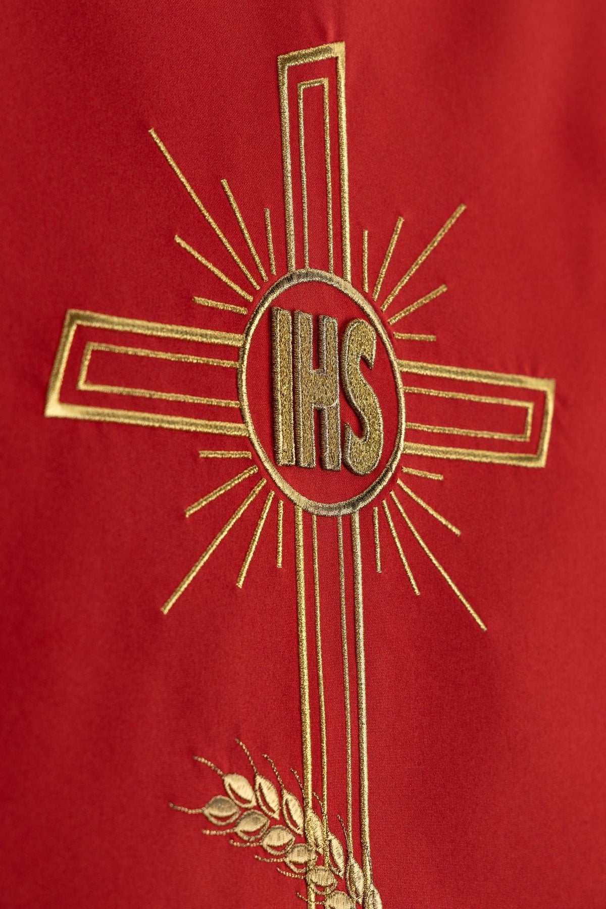 Serweta Liturgiczna Czerwona na Lektorium Haft Krzyż IHS - alba.pl