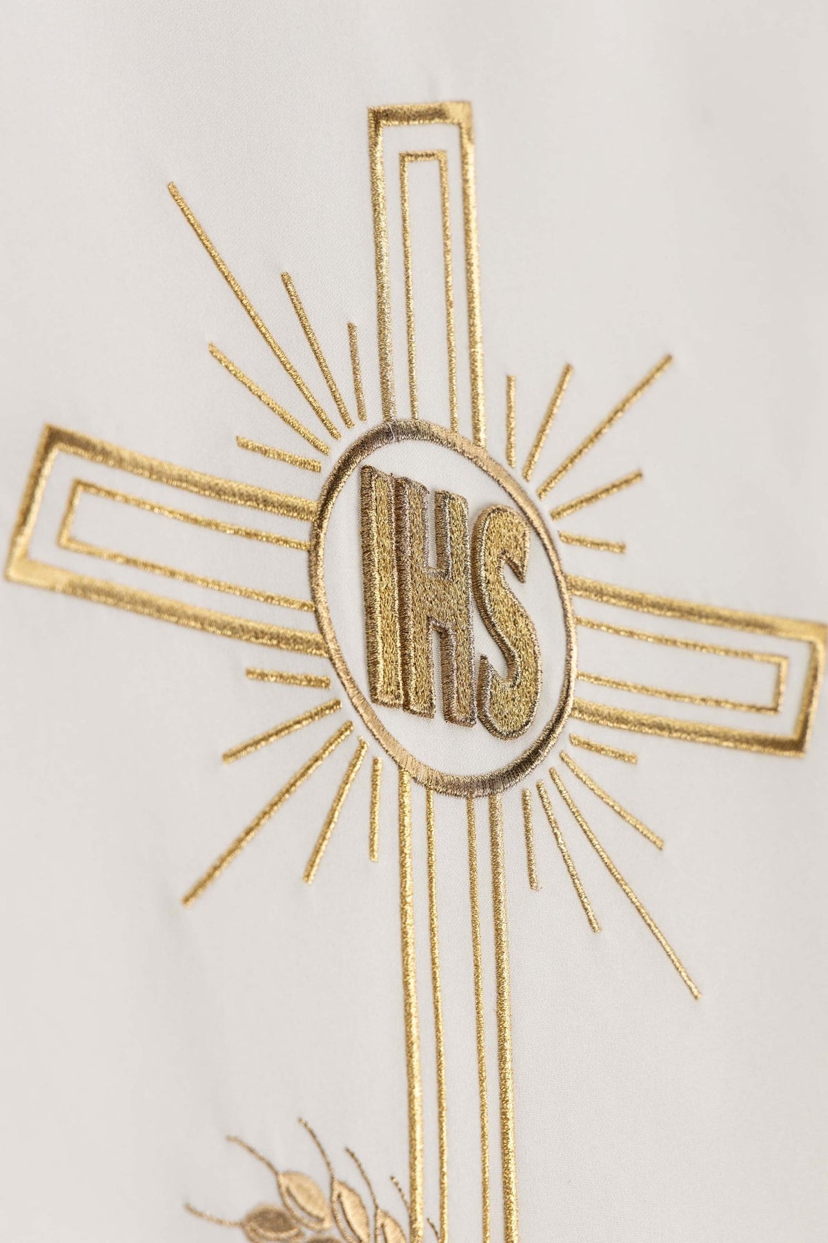Serweta Na Lektorium Ecru Haftowana Krzyż i IHS - alba.pl