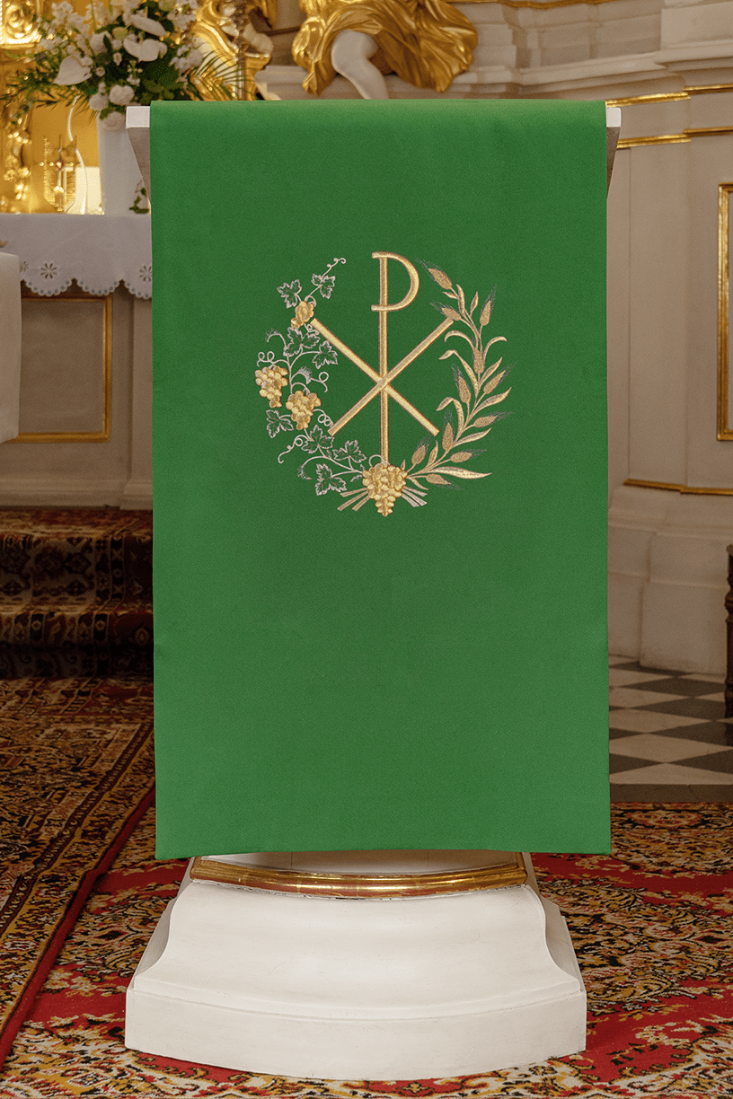 Serweta na Lektorium Zielona Haft PAX - Elegancka Liturgia - alba.pl