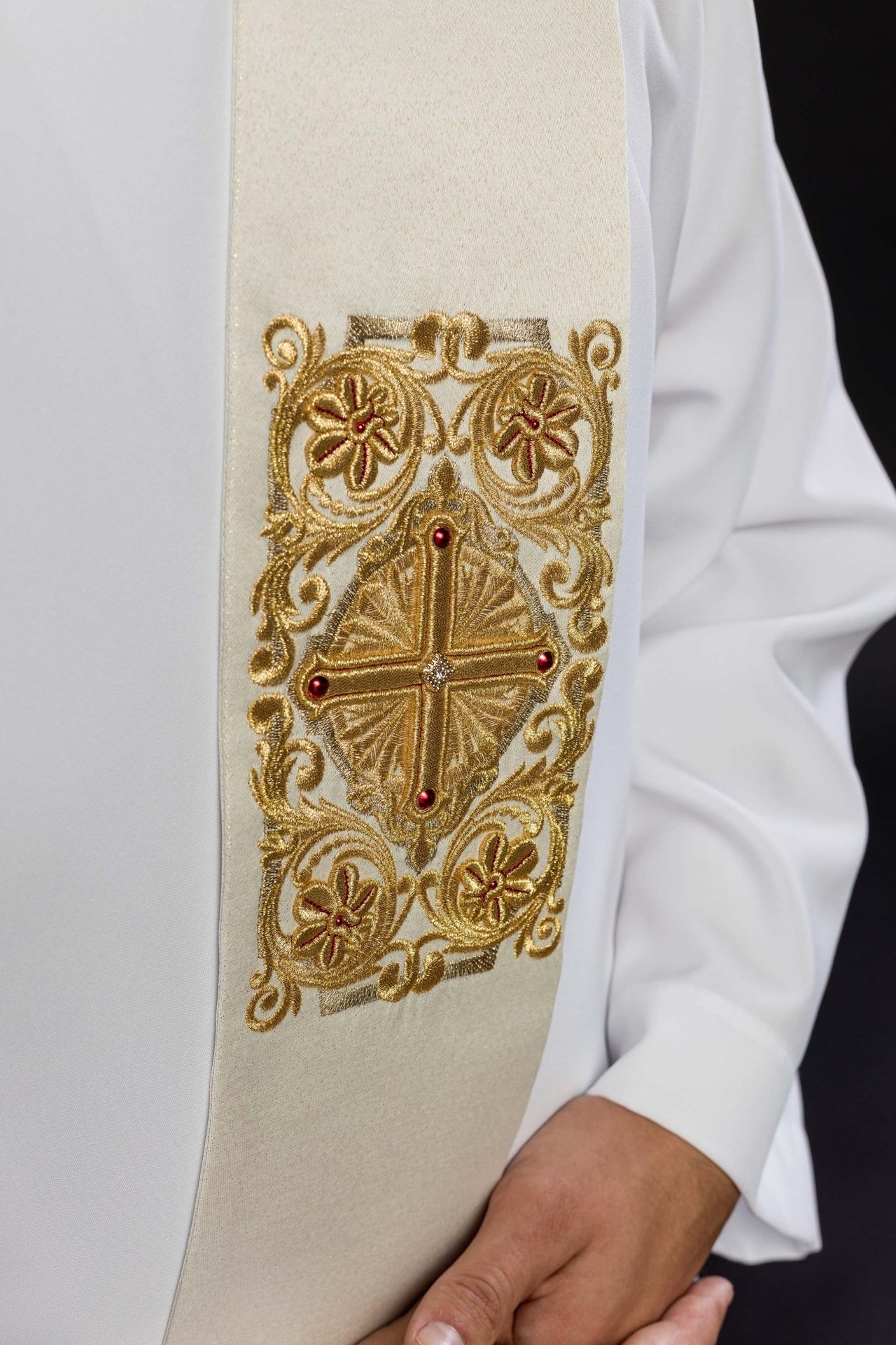 Stuła Diakońska Haftowana Krzyżem LE/2210 Elegancka Liturgia - alba.pl