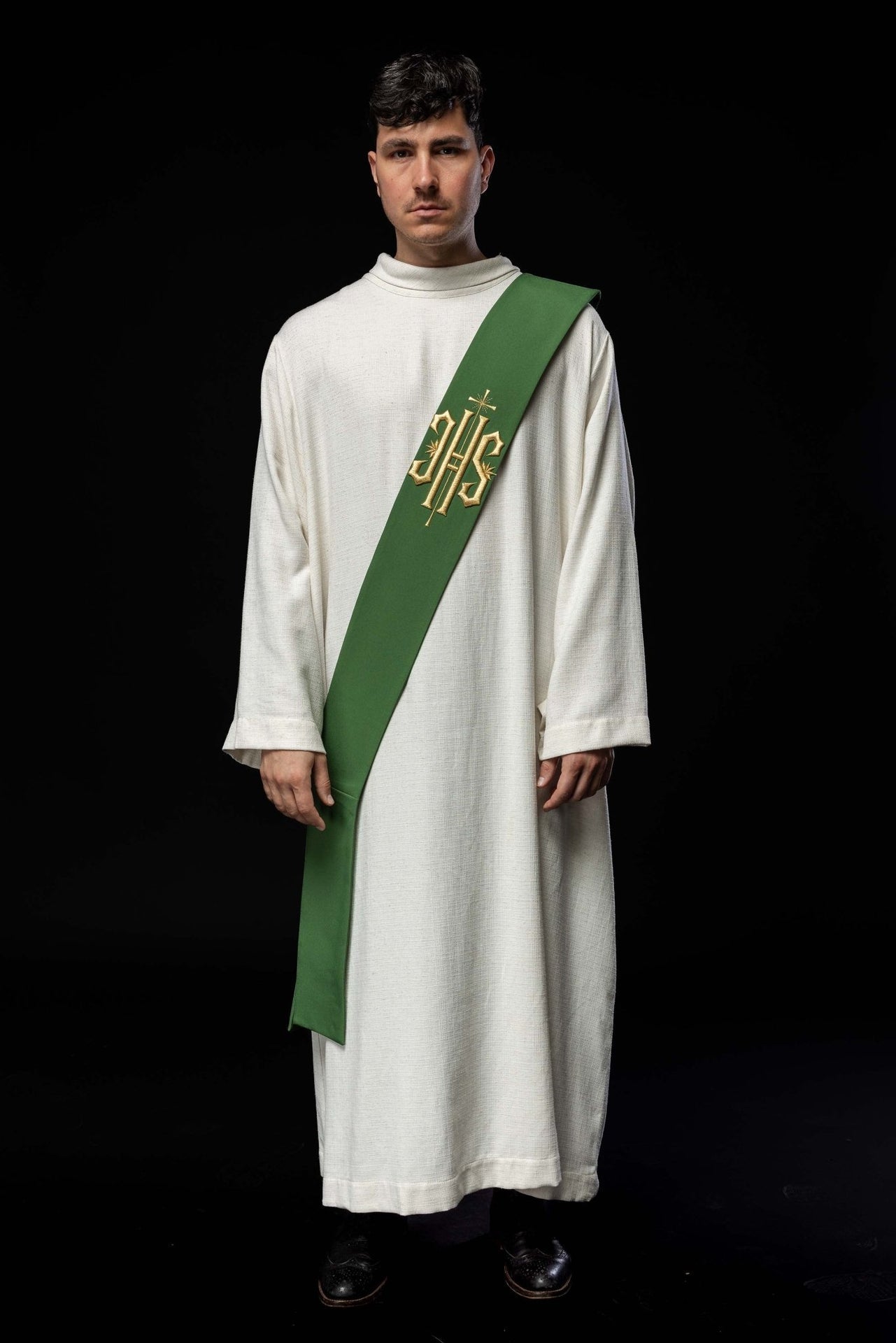 Stuła Diakońska IHS z Krzyżem - Elegancka Szata Liturgiczna - alba.pl