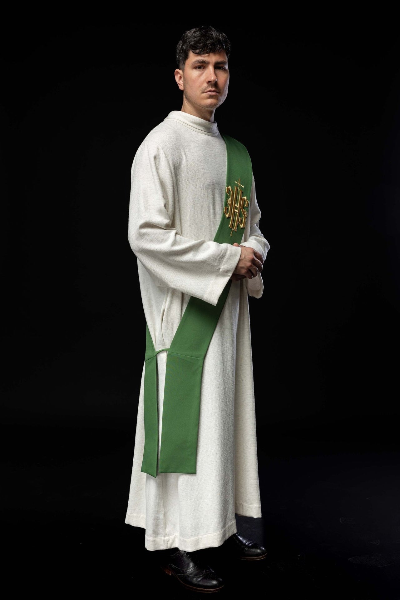 Stuła Diakońska IHS z Krzyżem - Elegancka Szata Liturgiczna - alba.pl