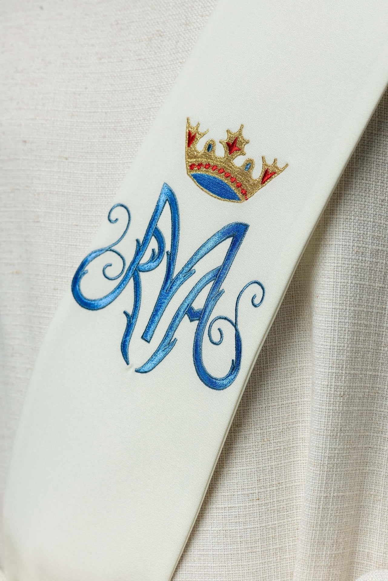 Stuła Diakońska Maryjna z Haftowanym Symbolem i Koroną - alba.pl