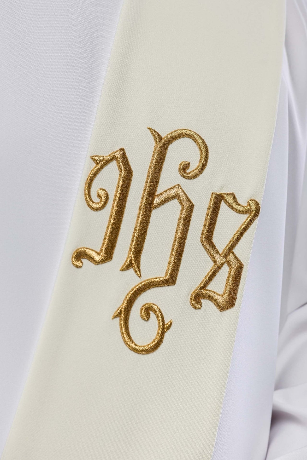 Stuła Diakońska z Haftowanym Symbolem IHS - Elegancka Liturgia - alba.pl