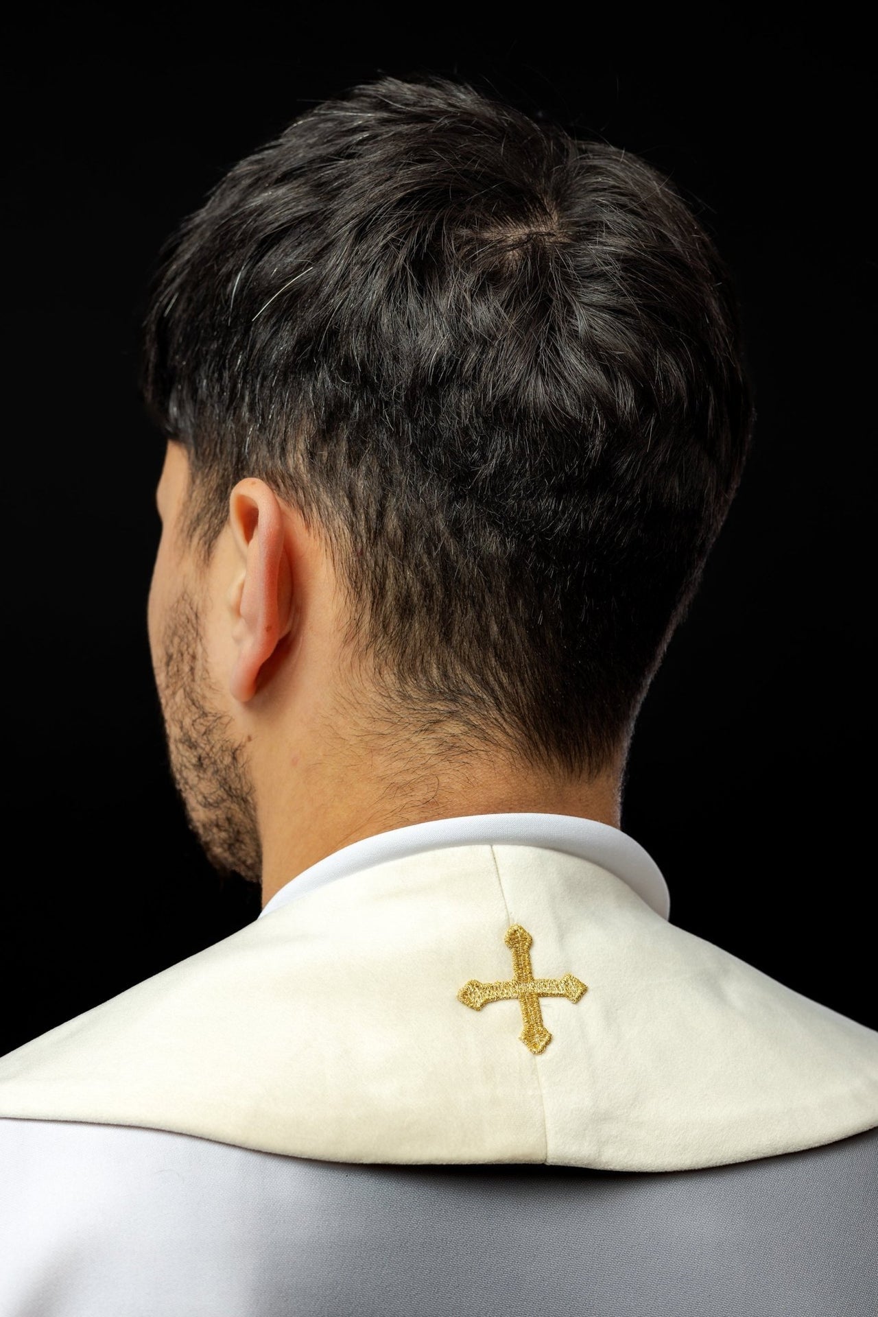 Stuła Kapłańska Haftowana Ecru IHS - Elegancka Liturgia - alba.pl