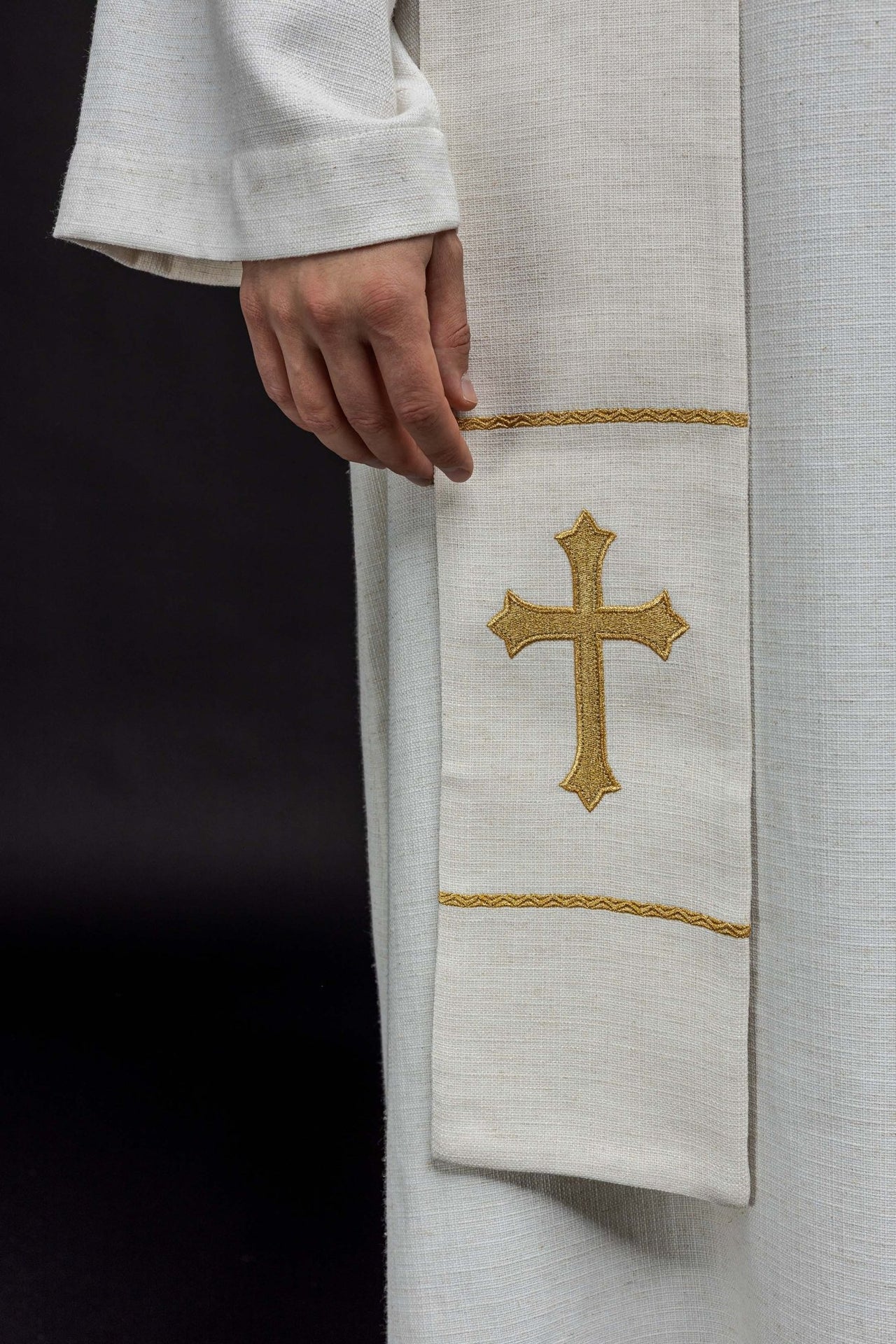 Stuła Kapłańska Haftowana Jezus Dobry Pasterz z Barankiem - alba.pl