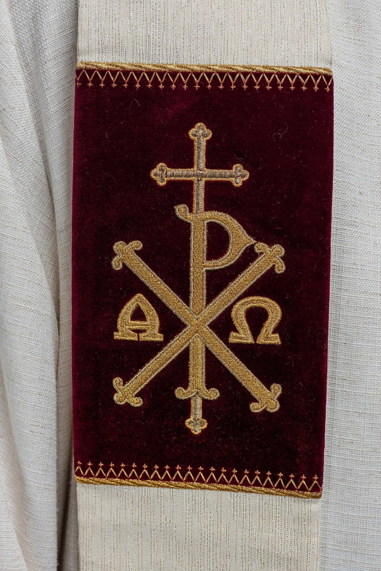 Stuła Liturgiczna z Haftem Kielicha i PAX - Elegancka Szata Kapłańska - alba.pl