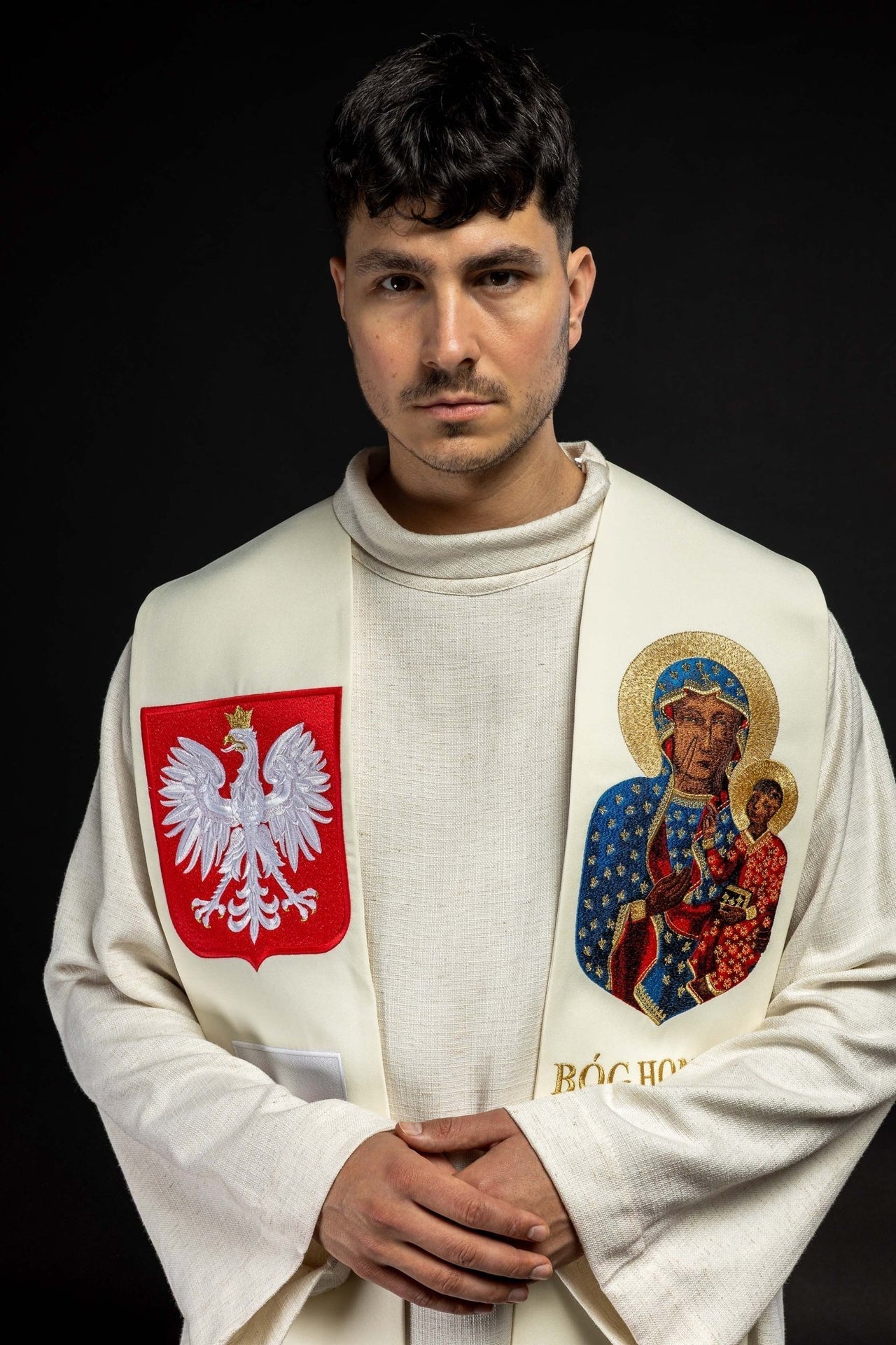 Stuła Maryjna Haftowana Matka Boska Częstochowska Królowa Polski - alba.pl
