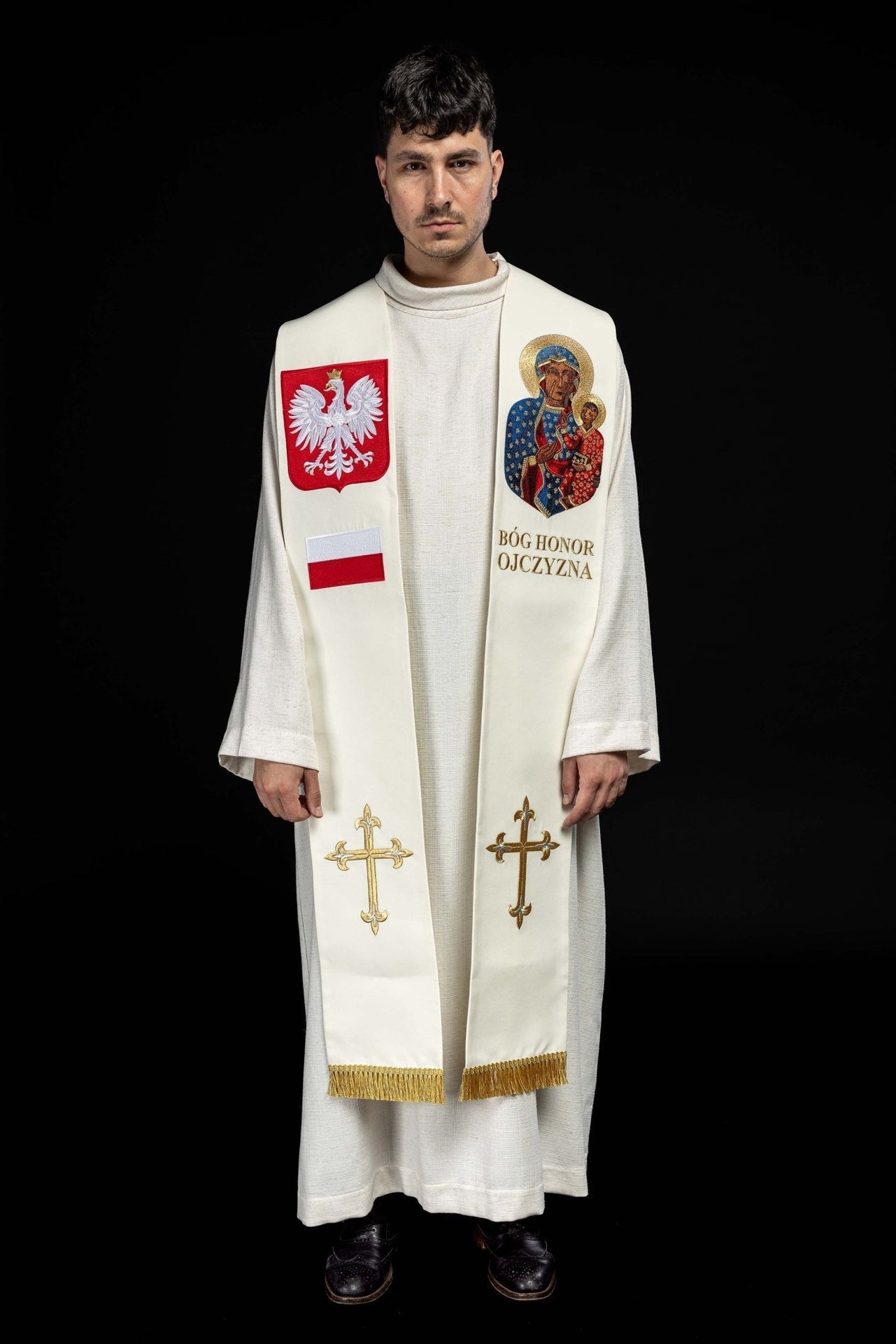 Stuła Maryjna Haftowana Matka Boska Częstochowska Królowa Polski - alba.pl