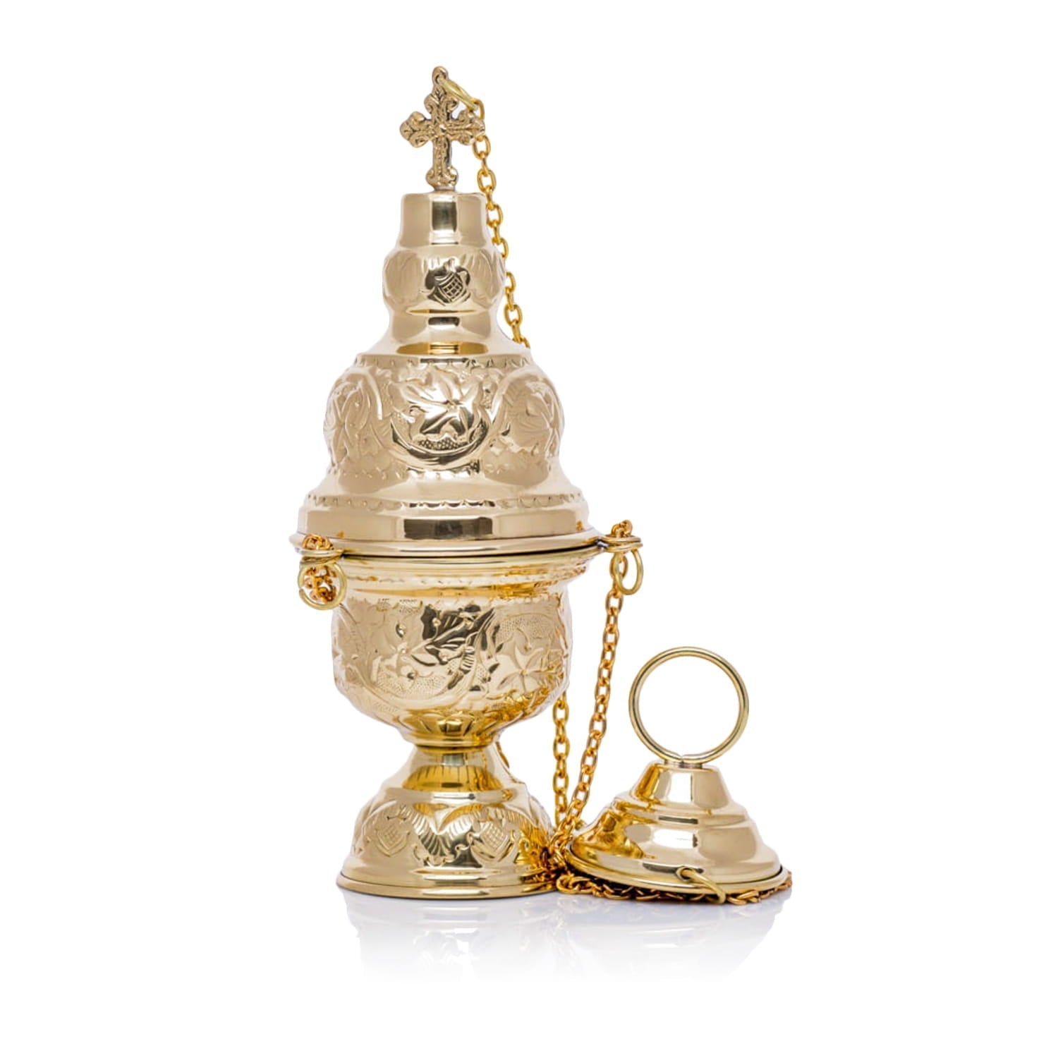 Trybularz Mosiężny Liturgiczny - Wysokość 24 cm - Złoty Odlew - alba.pl