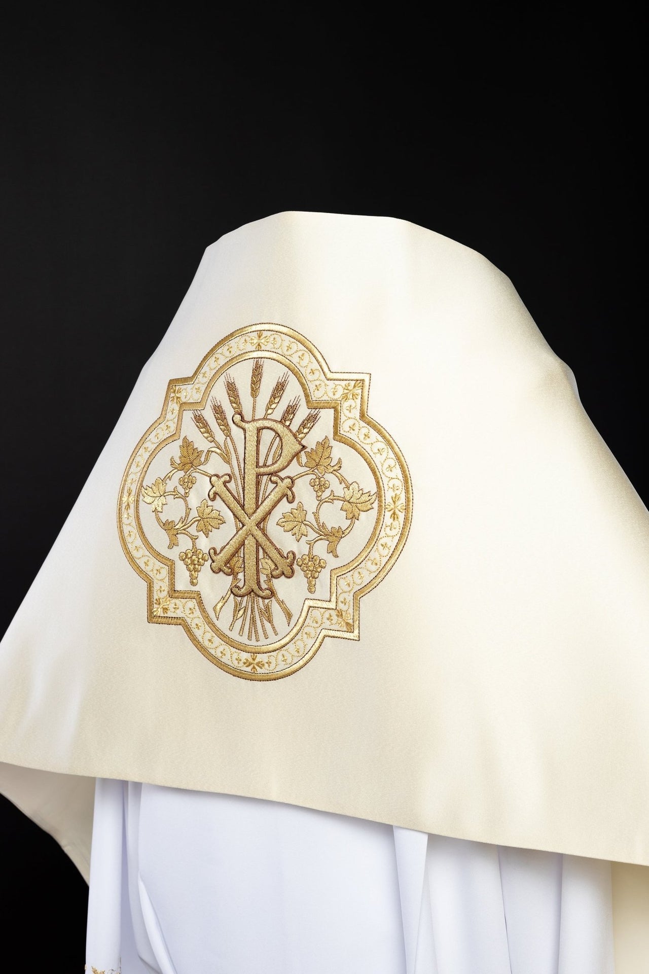 Welon Liturgiczny Naramienny z Haftem PX - Satynowy - alba.pl