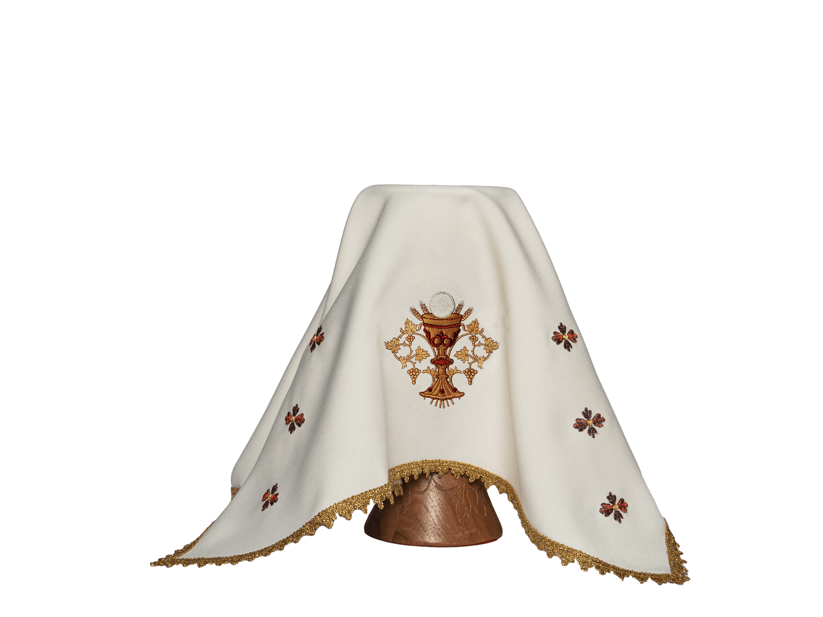 Welon na Kielich Ecru z Symbolem Eucharystii - 50x50cm - alba.pl