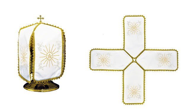 Welon na Puszkę Liturgiczną z Haftowanym Krzyżem IHS - KWE/011 - alba.pl