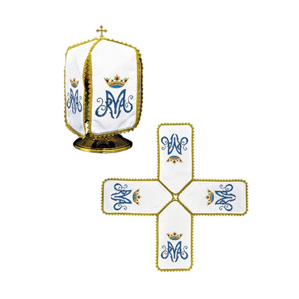 Welon na Puszkę Maryjny z Koronką - Elegancki Welon Liturgiczny - alba.pl