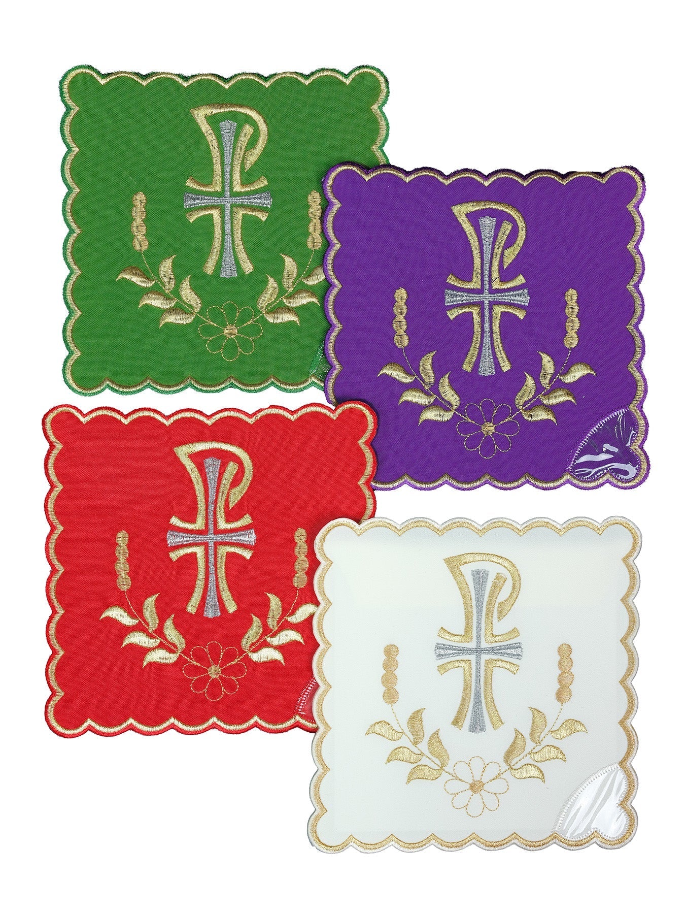 Zestaw palek z symbolem pax w czterech kolorach liturgicznych - alba.pl